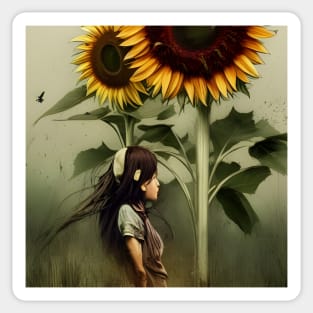 Walking through the Sunflowers Sticker